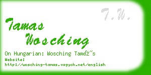 tamas wosching business card